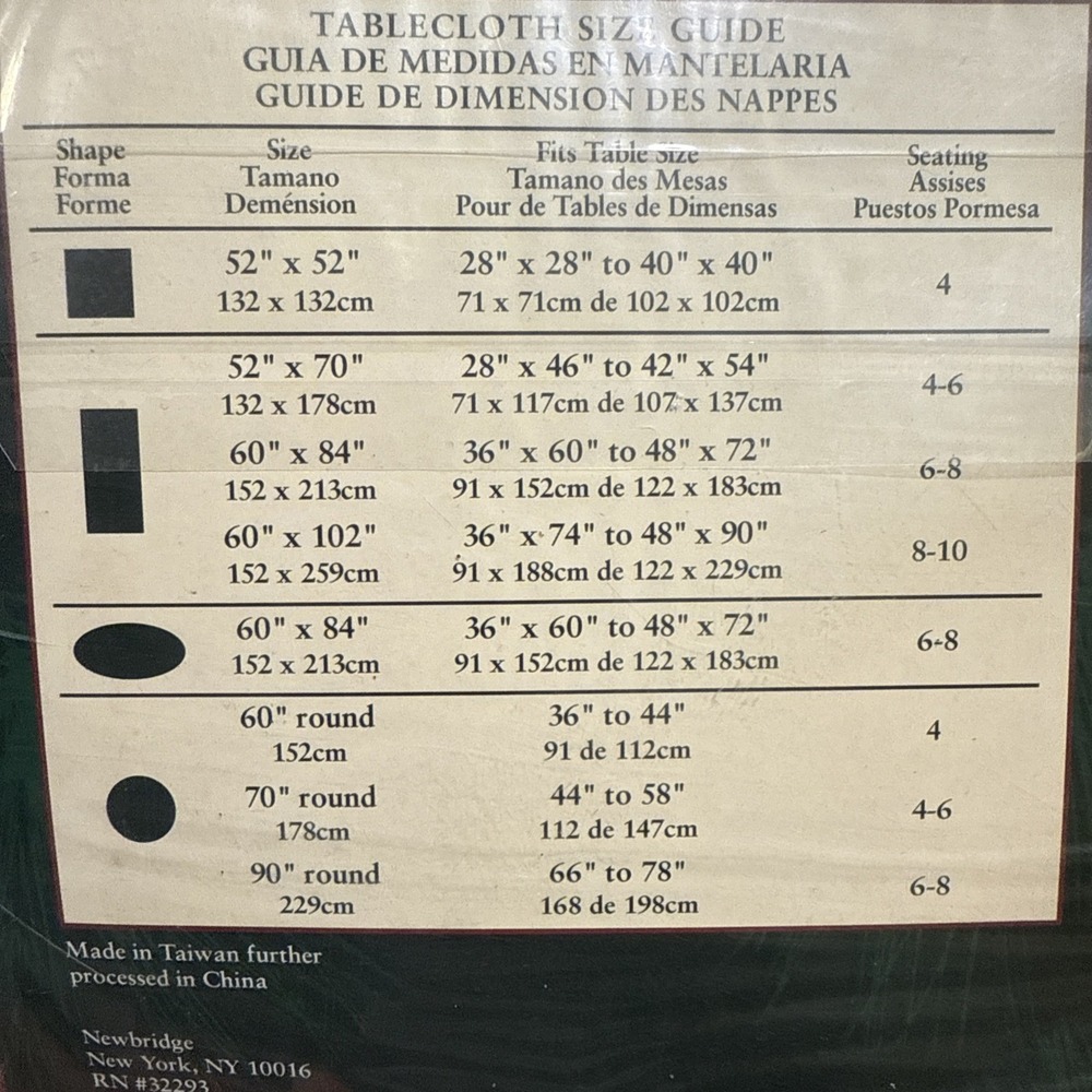 Holiday Table Linen Tablecloth Oblong 52"X70 Christmas Holiday Gold Red Green